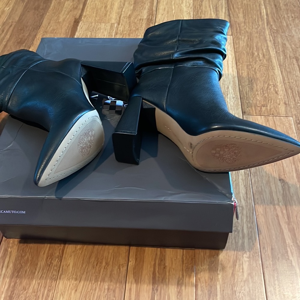 Vince Camuto Black Leather Boots - Picture 2 of 5